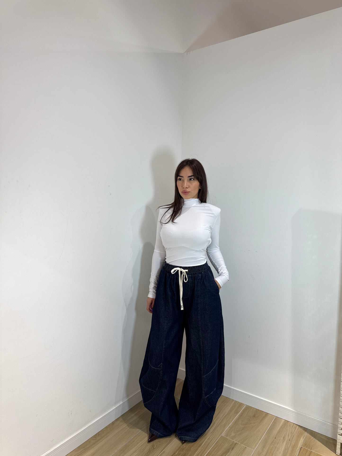 Denim ballon Saretta blu