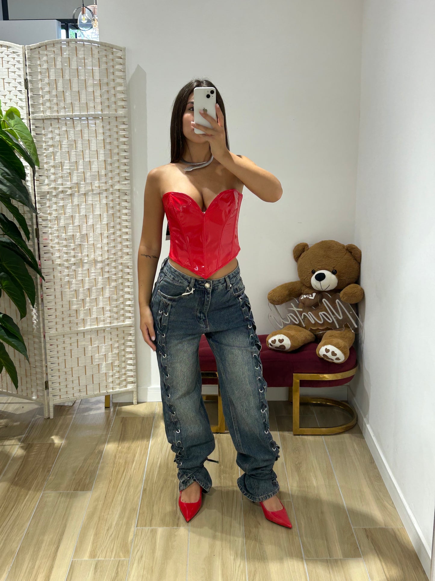 Corsetto Viktoria in vernice rosso