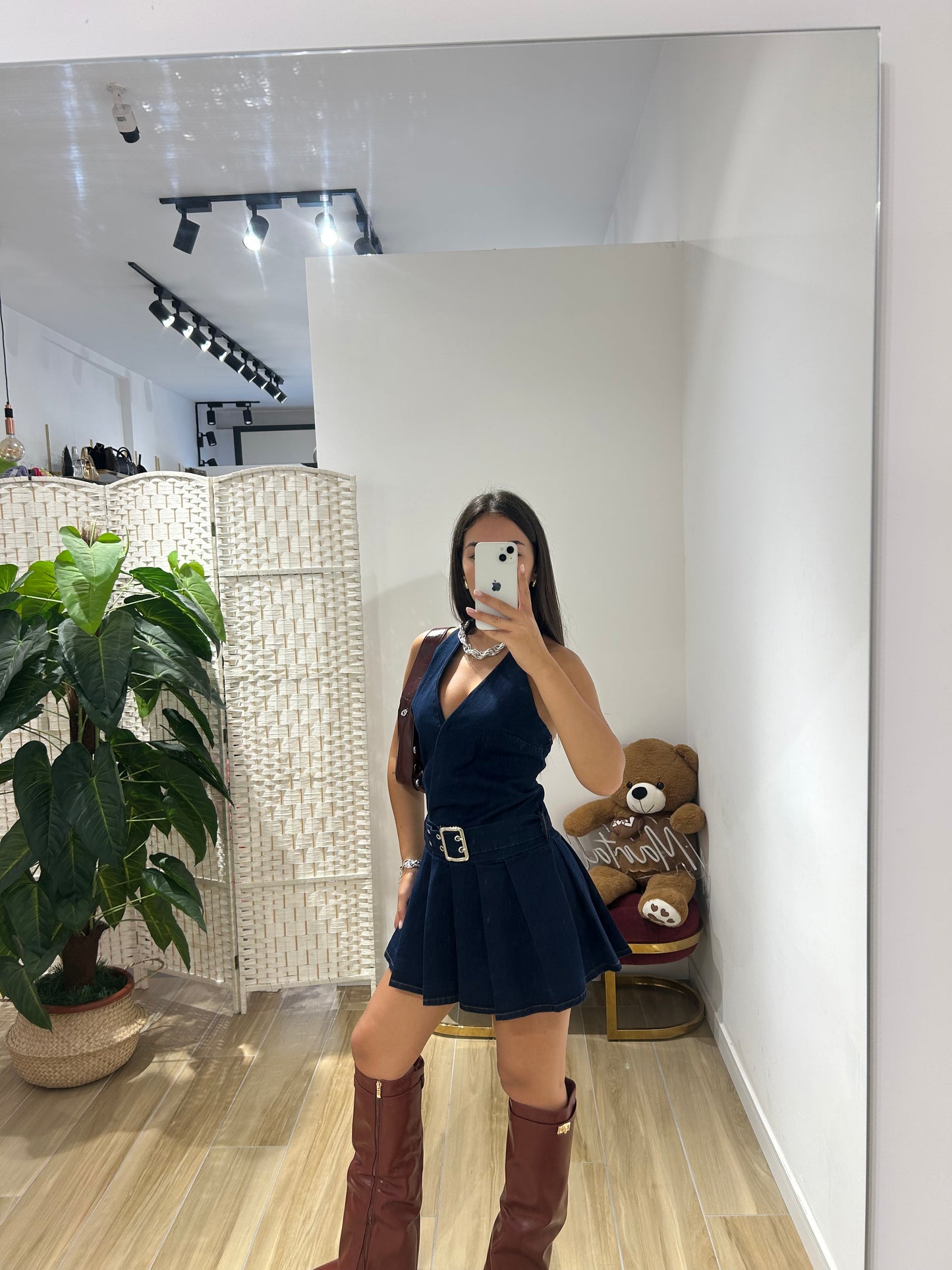 Abito corto in denim Isolde