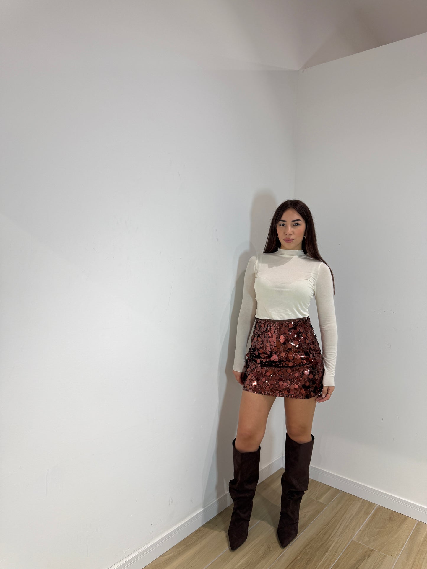 Maglia misto cash panna