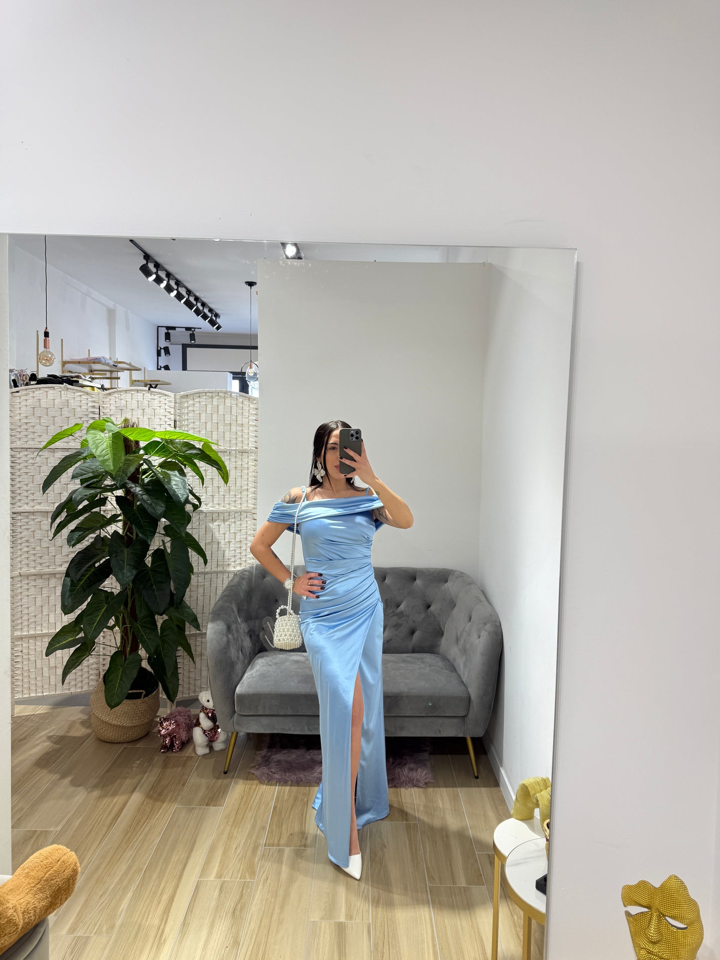 Abito lungo in raso Effe