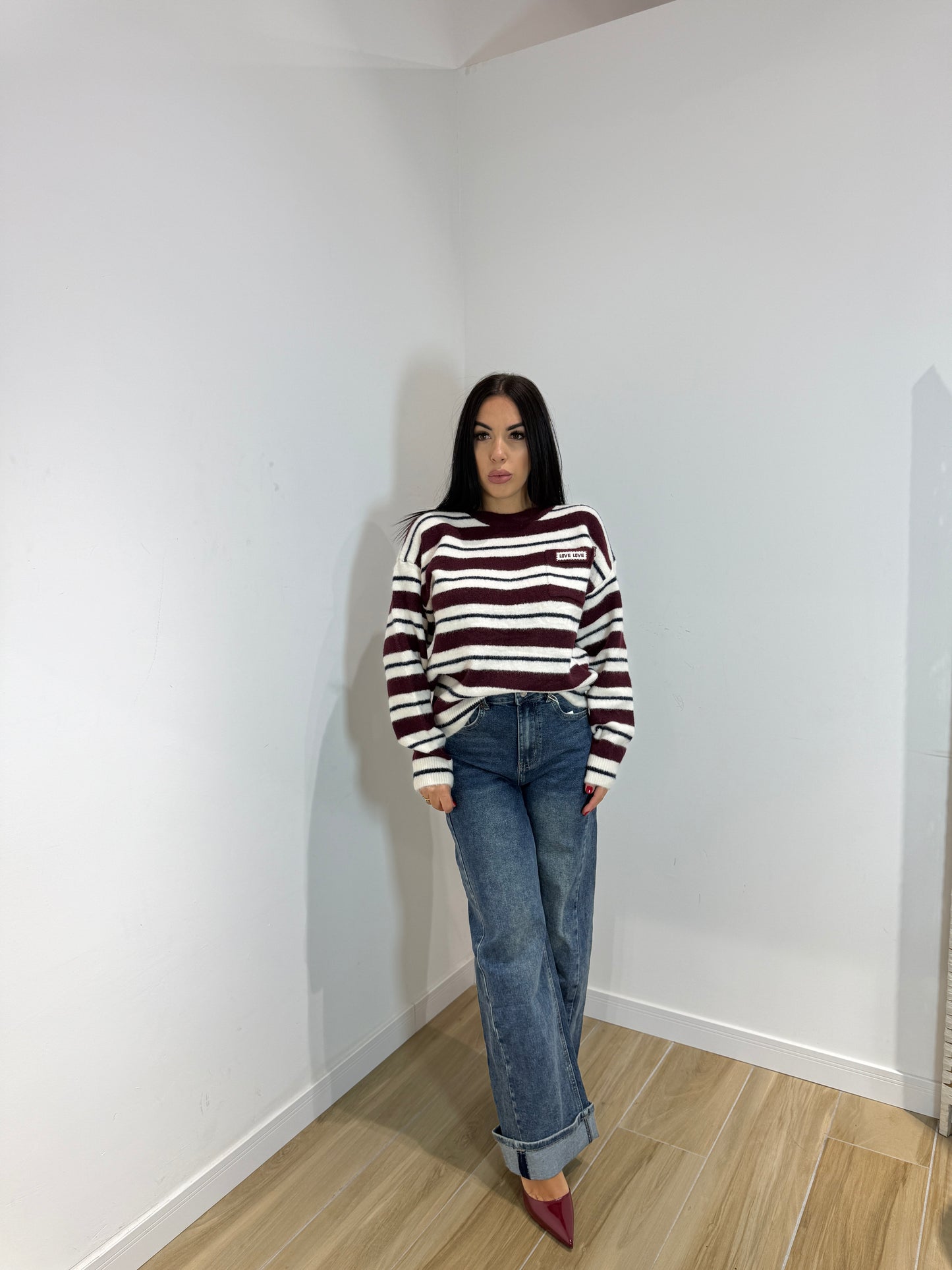 Pull love love bordeaux