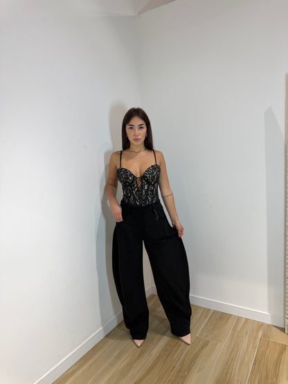 Pantalone in ecocamoscio Malie nero