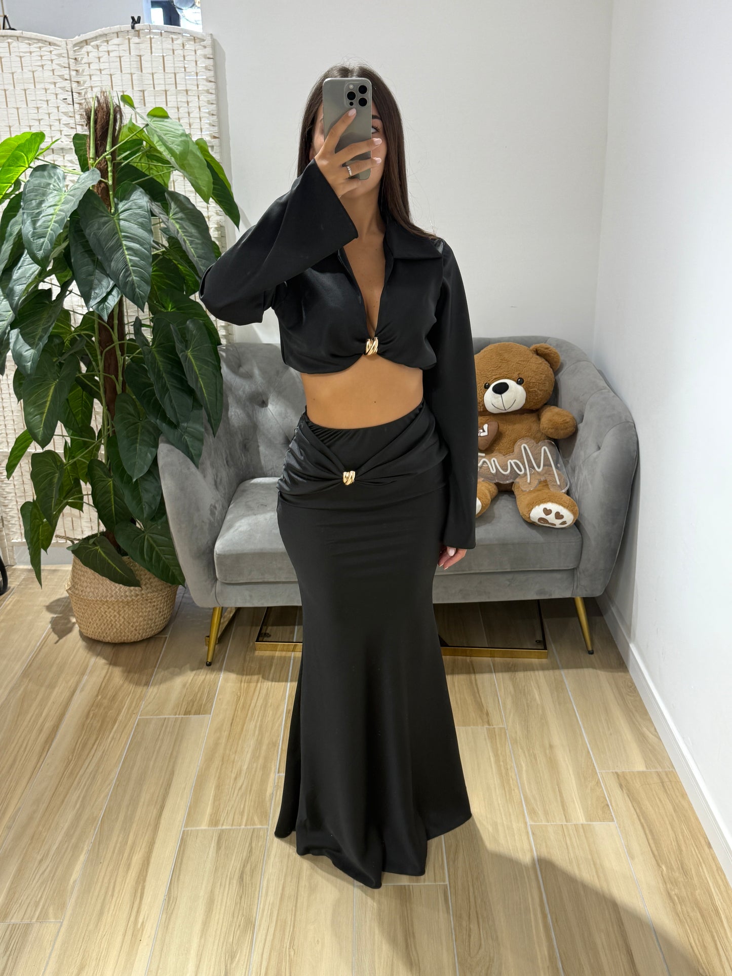 Coordset in raso Wendy con gonna