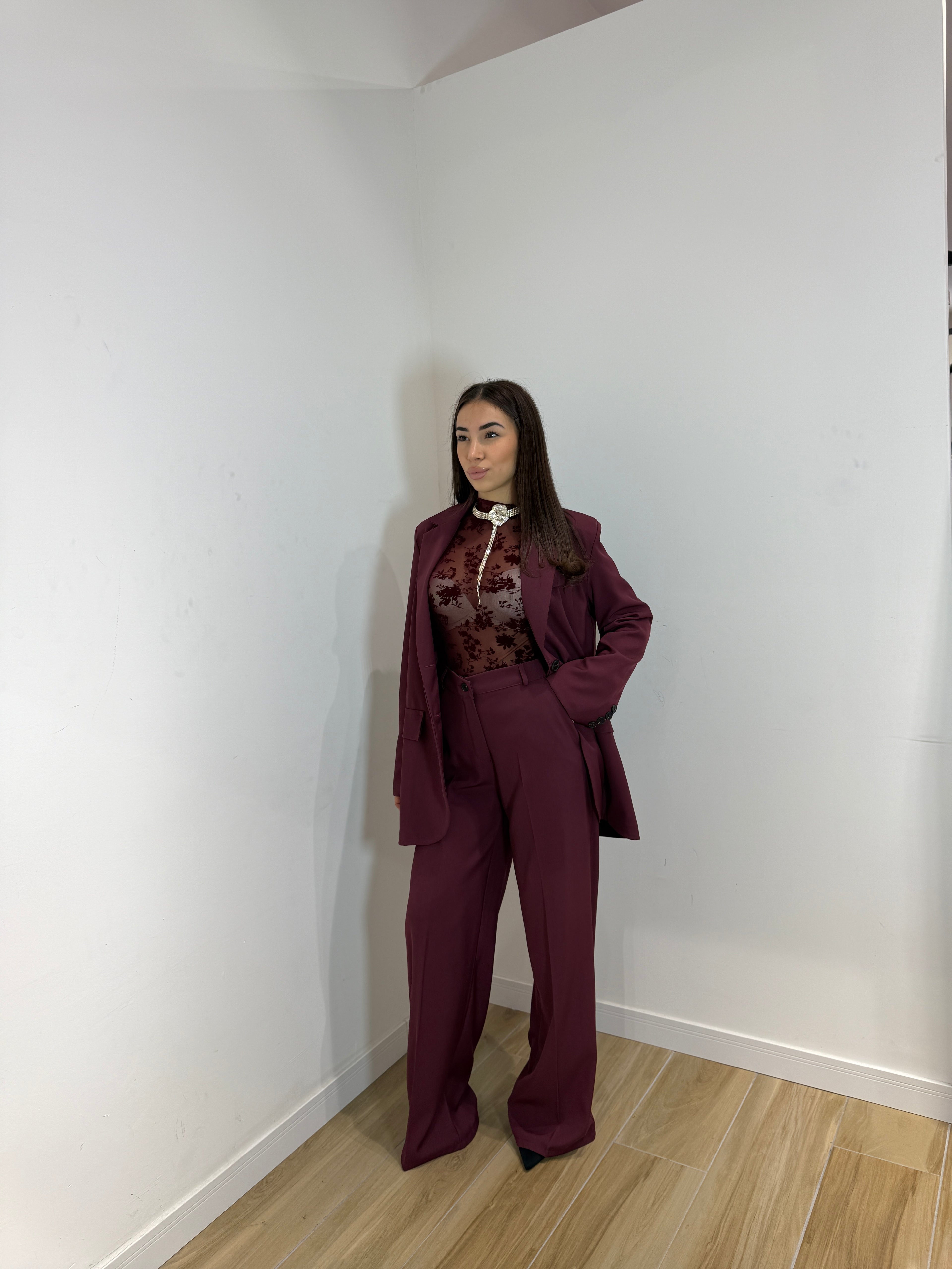 Tailleur Meredith simple bordeaux