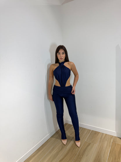 Jumpsuite lunga Cuba blu