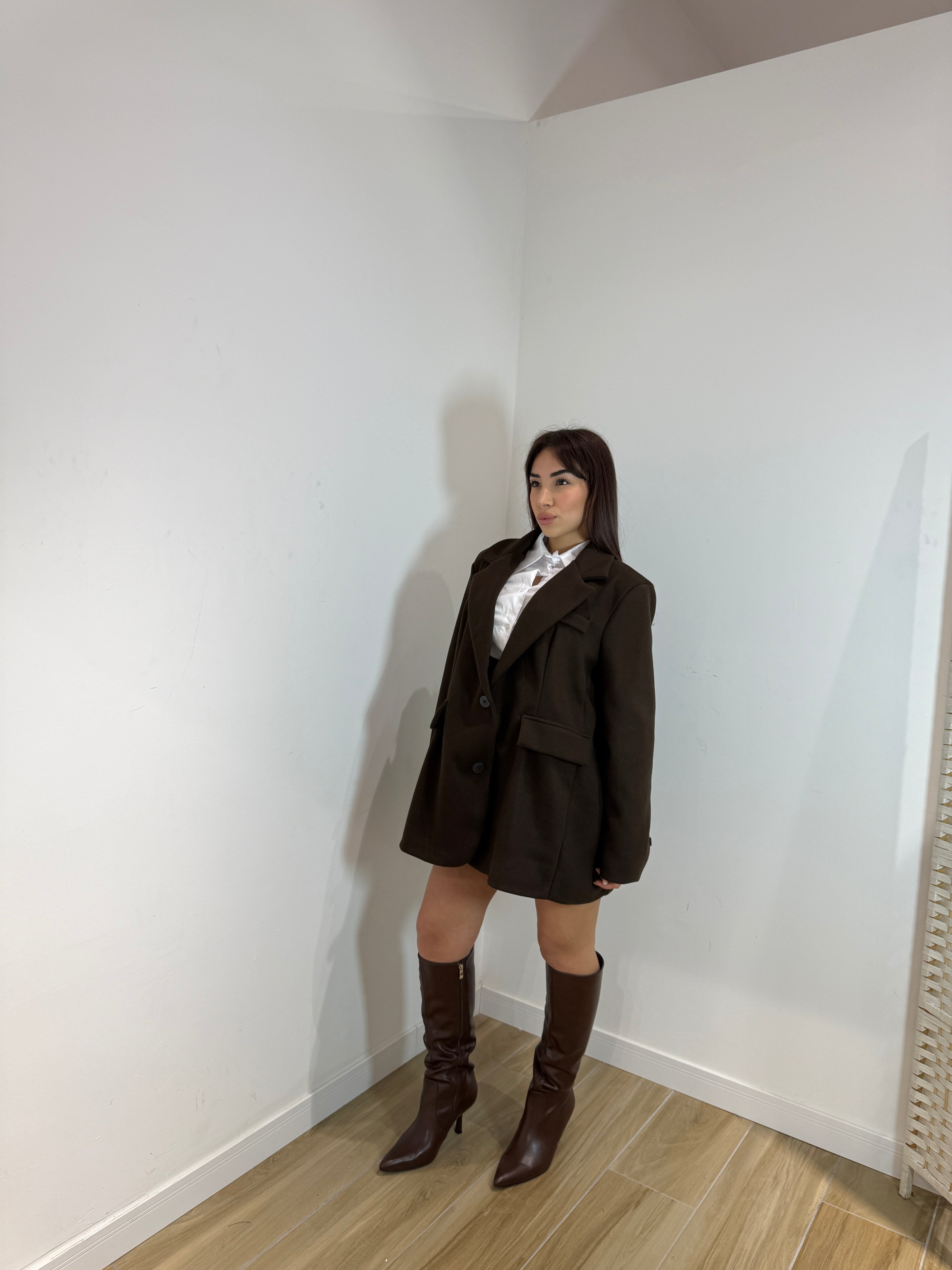 Giacca Cometa a cappotto marrone