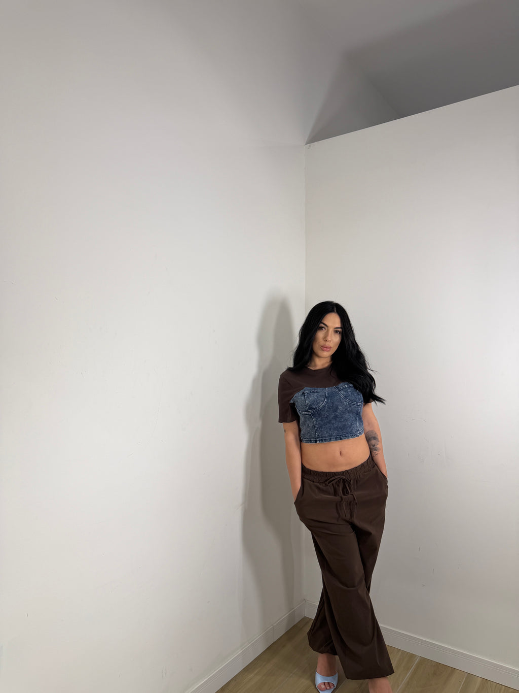Shirt con dettagli in denim Giuly