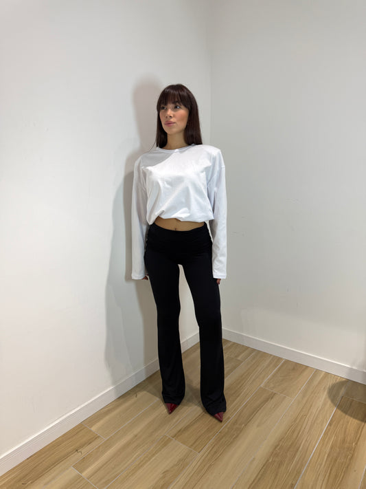 Pantalone modellante con risvolto