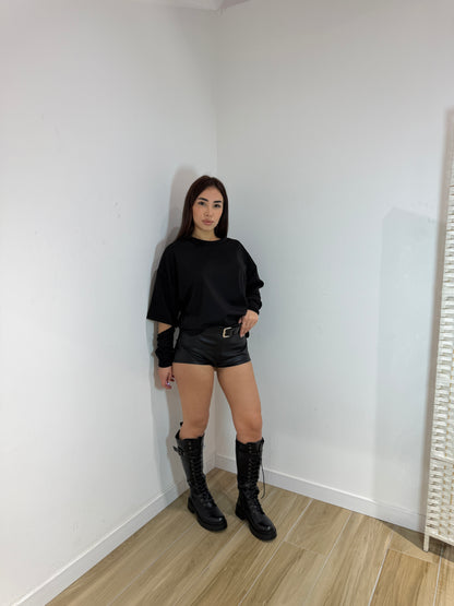 Maglia manico a guanto nera