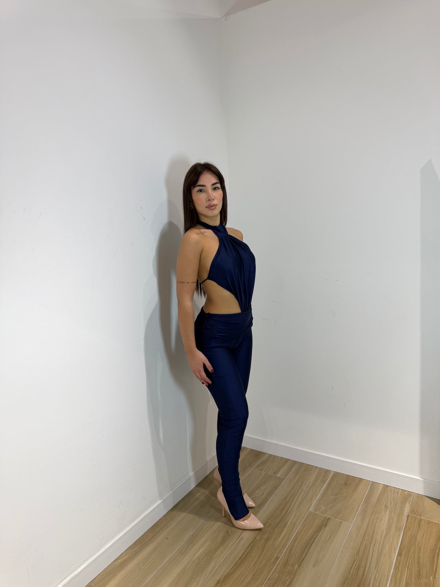 Jumpsuite lunga Cuba blu