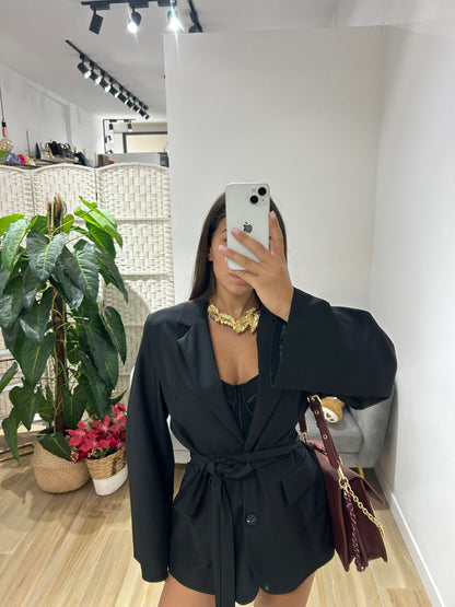 Blazer Sophie nero con cintura