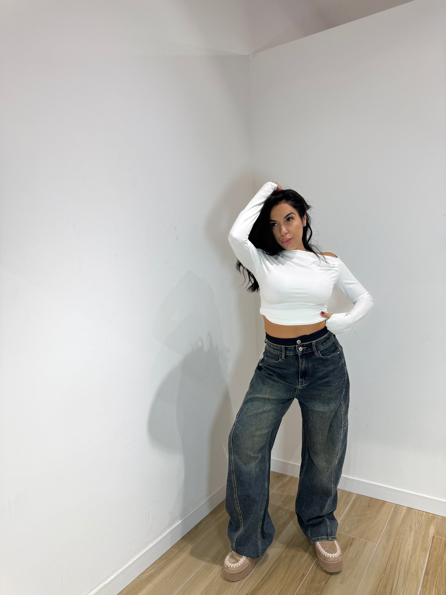 Maglia Kim bianca in licra