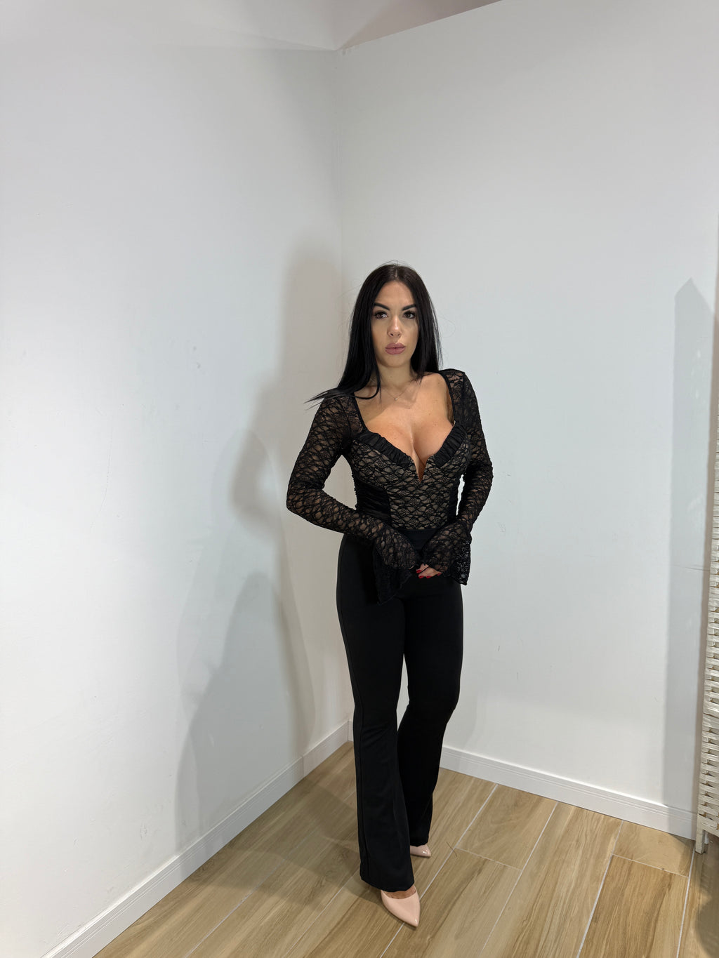 Pantalone a zampa classic senza cerniera