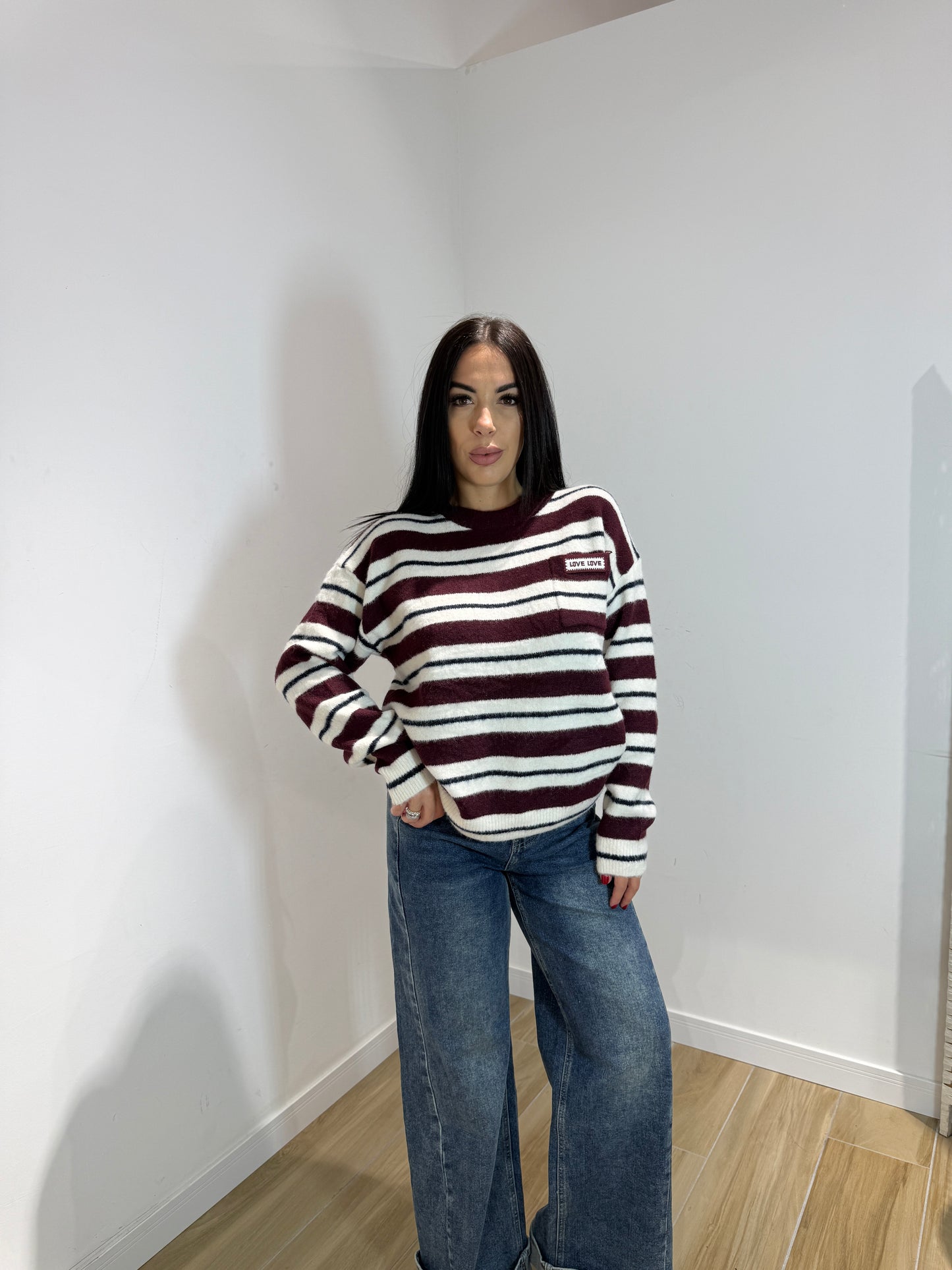 Pull love love bordeaux