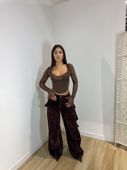 Pantalone Comelia bordeaux