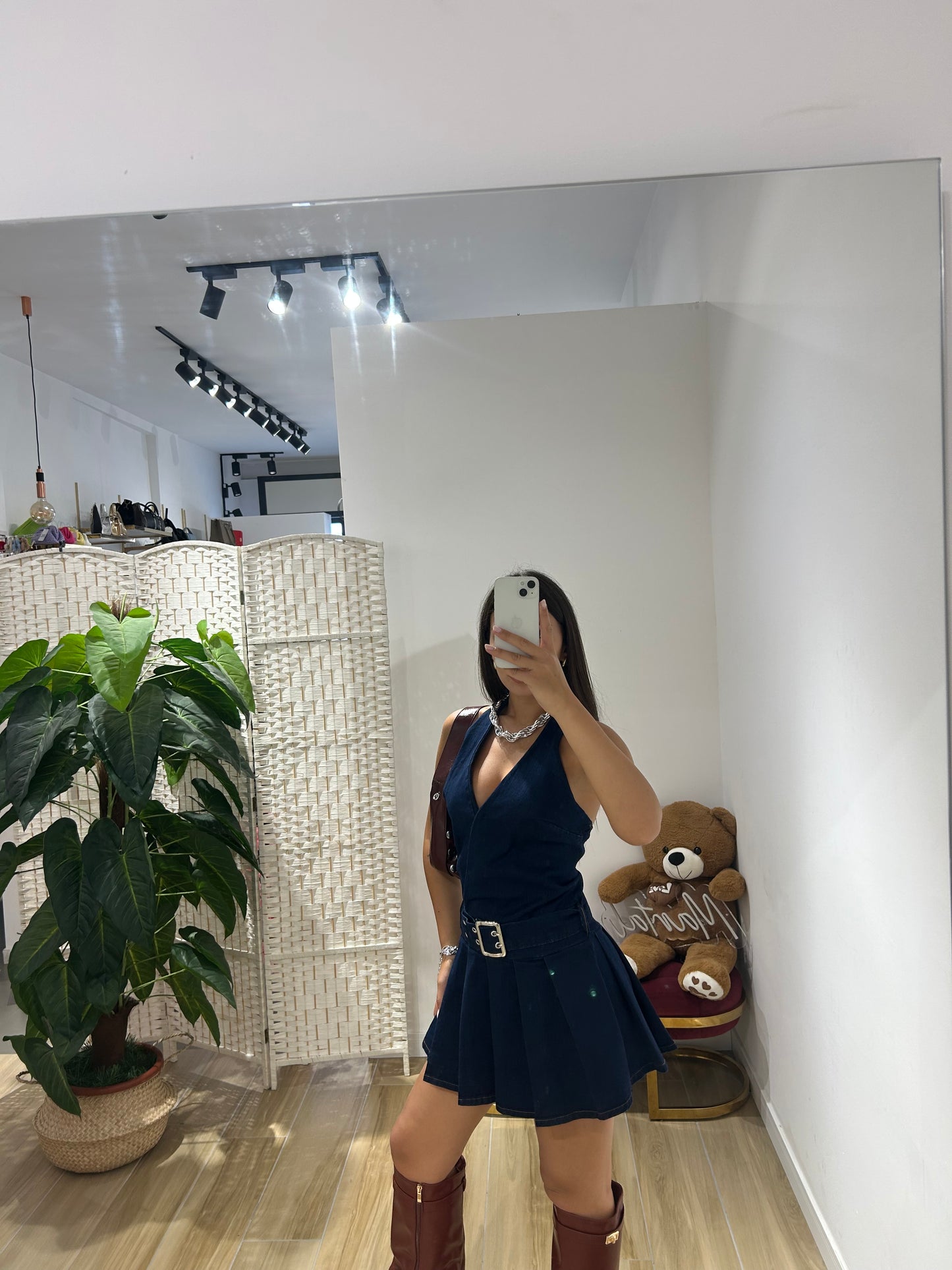 Abito corto in denim Isolde