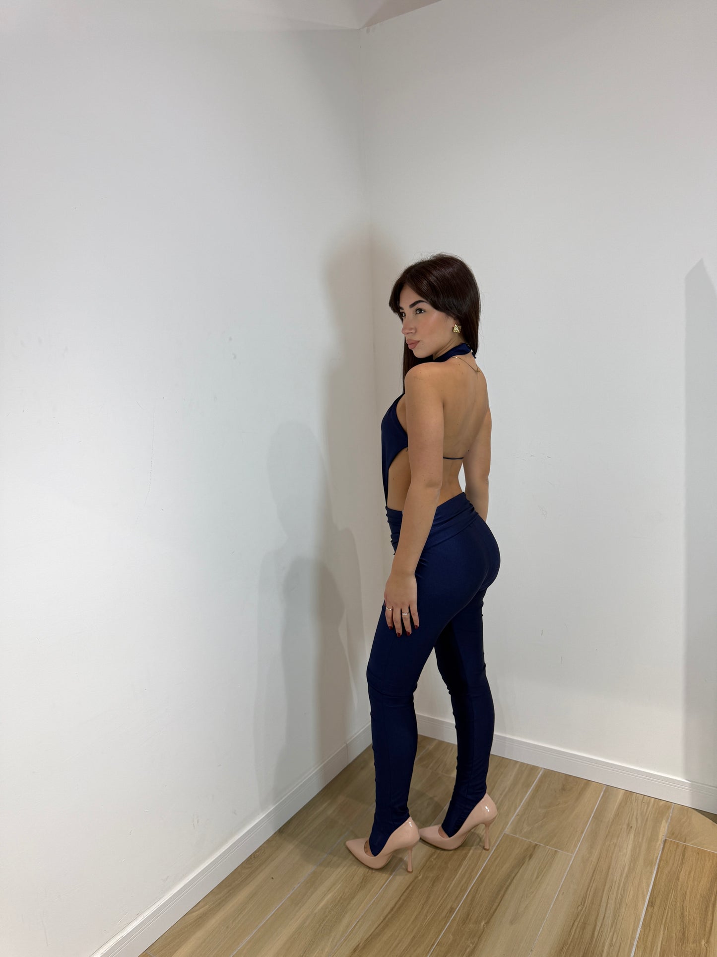 Jumpsuite lunga Cuba blu