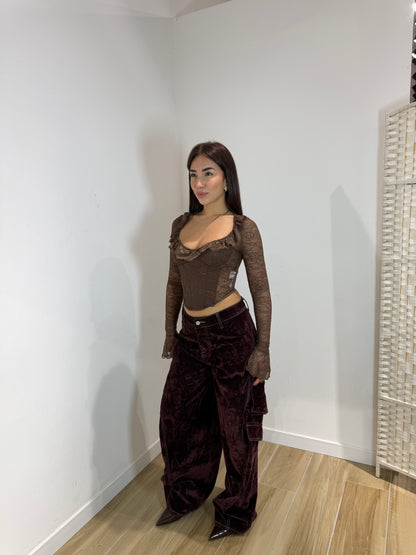 Pantalone Comelia bordeaux