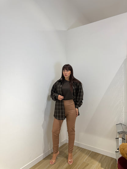 Leggins ecopelle beige Mena