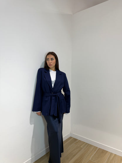Blazer Sophie blu con cintura