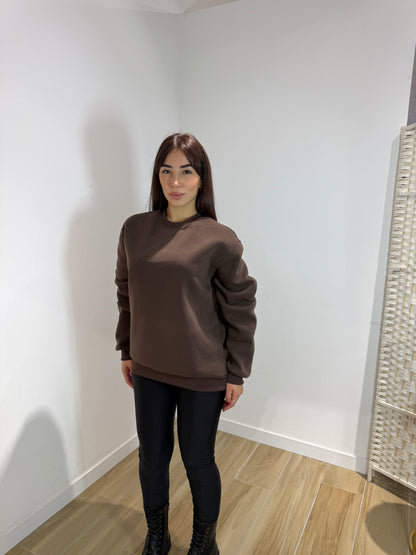 Felpa simple Tabi marrone