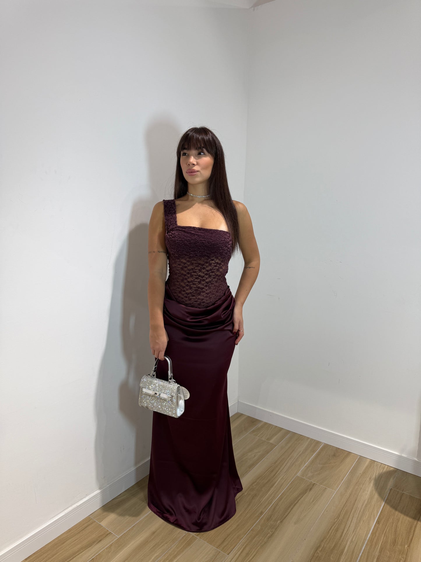 Abito lungo sanctuary bordeaux