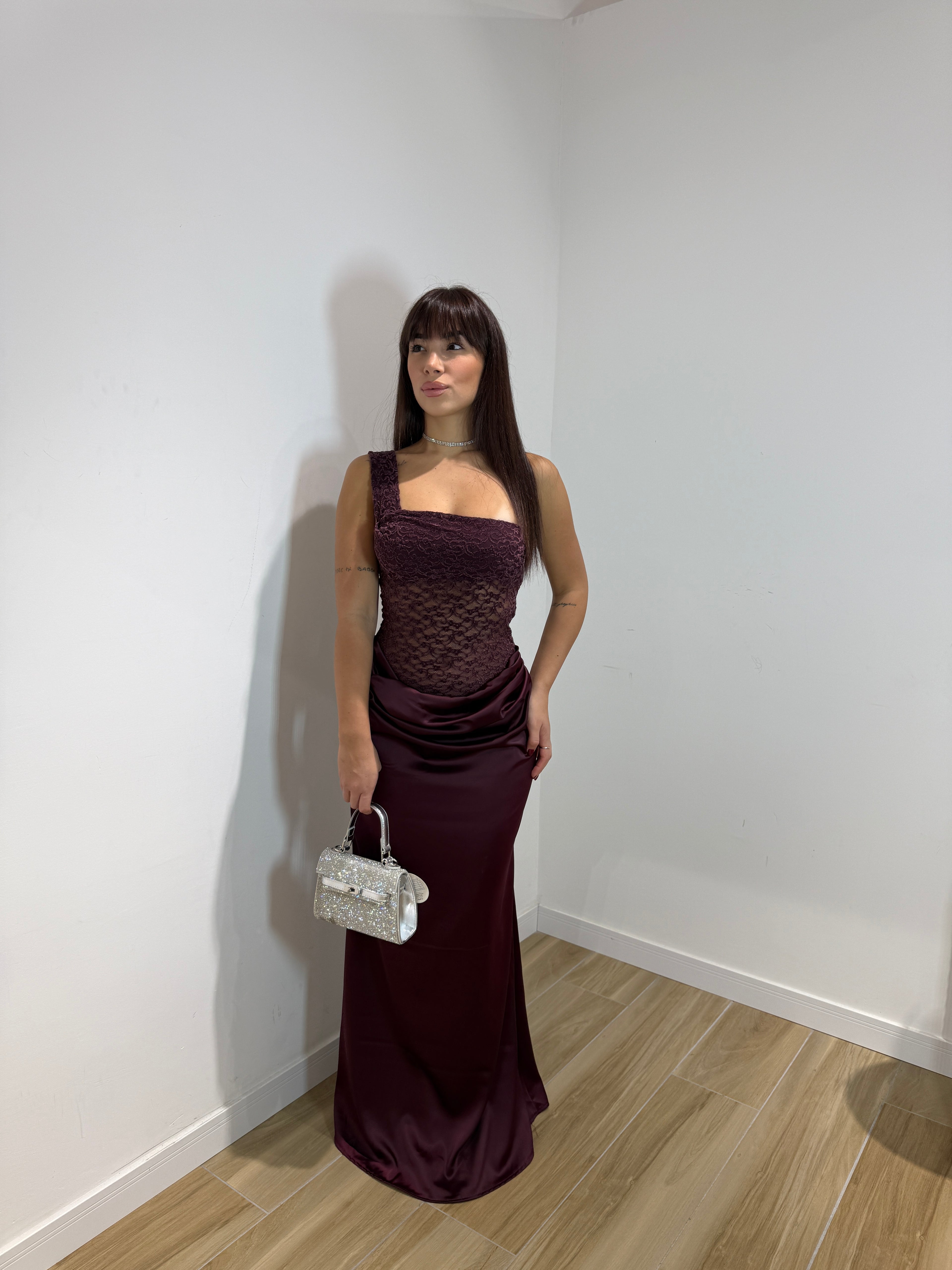 Abito lungo sanctuary bordeaux