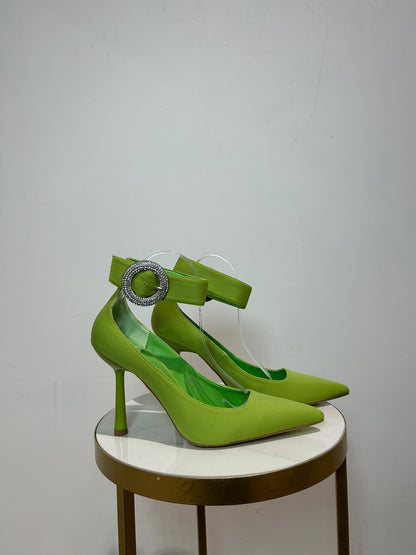 Decollete Delia arancione e verde