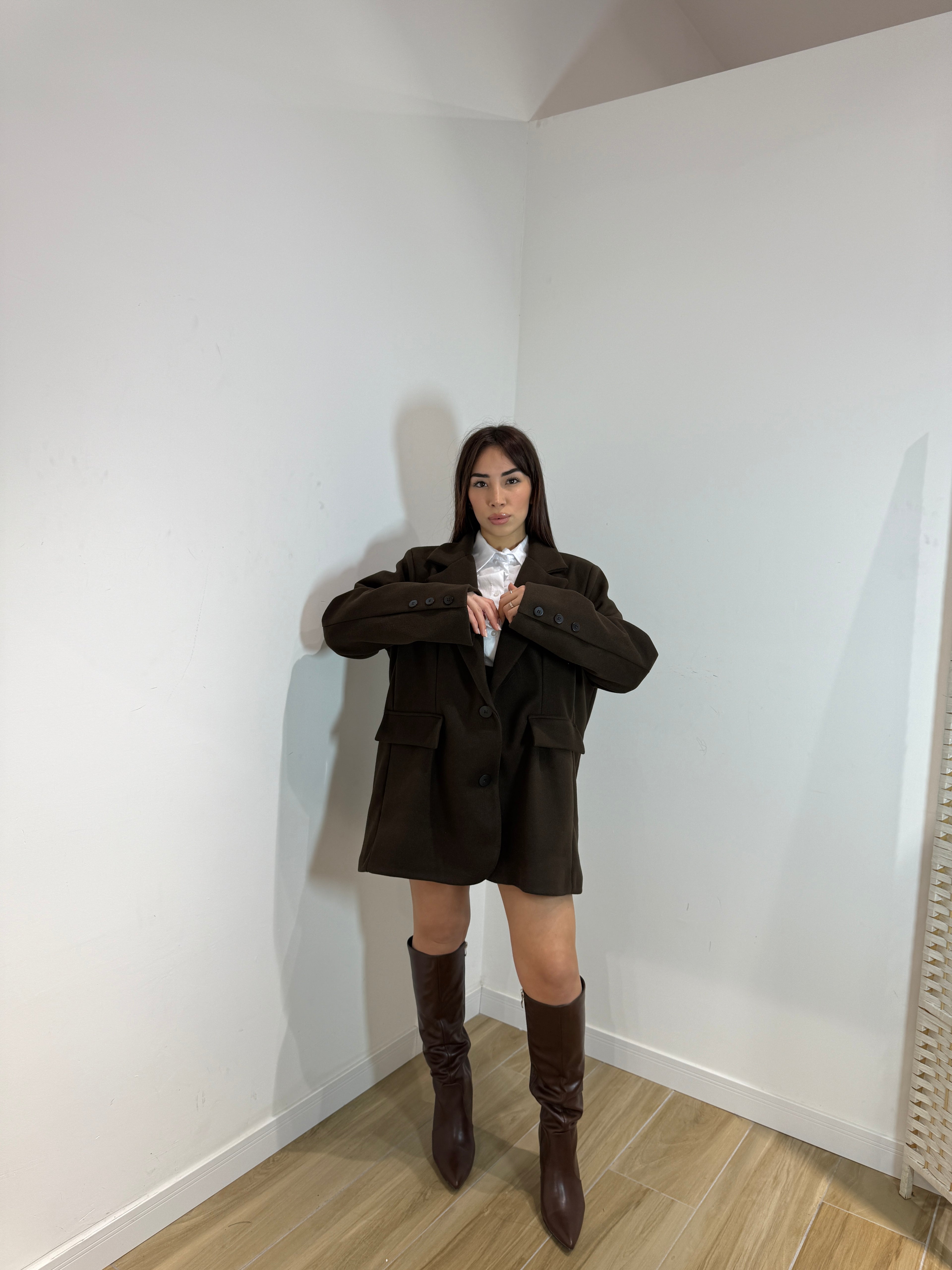 Giacca Cometa a cappotto marrone