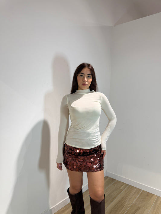 Maglia misto cash panna