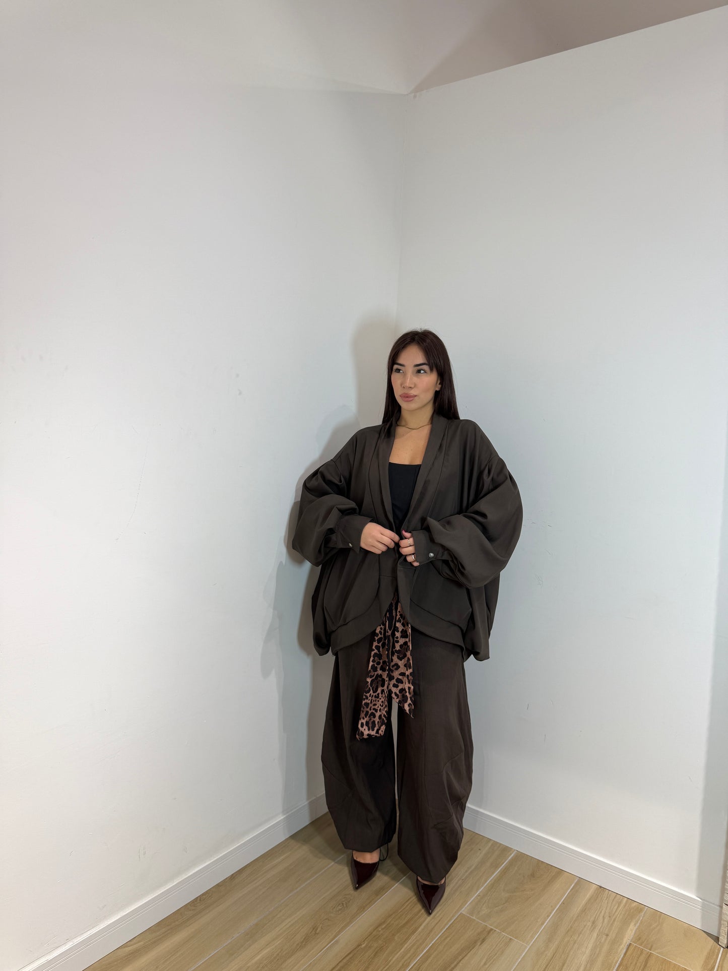 Blazer ballon marrone