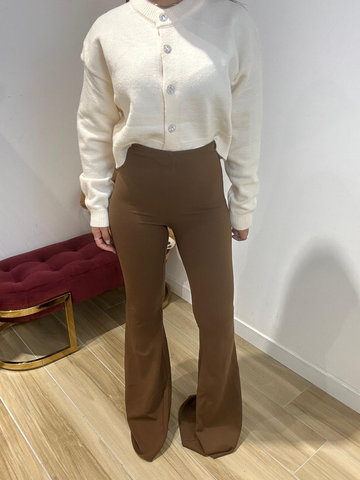 Pantalone a zampa Menny camel