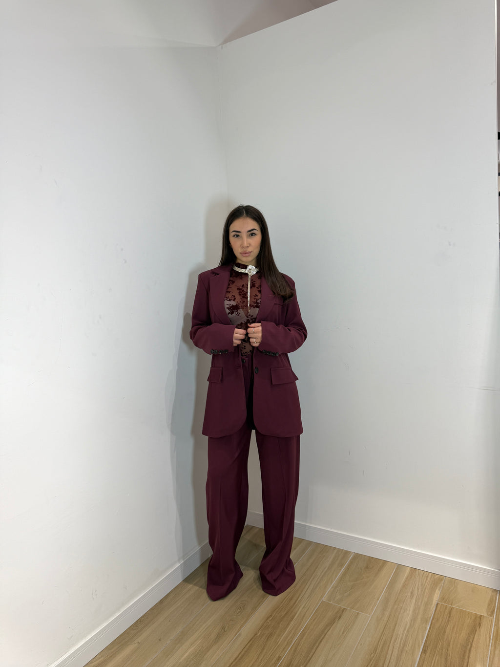 Tailleur Meredith simple bordeaux