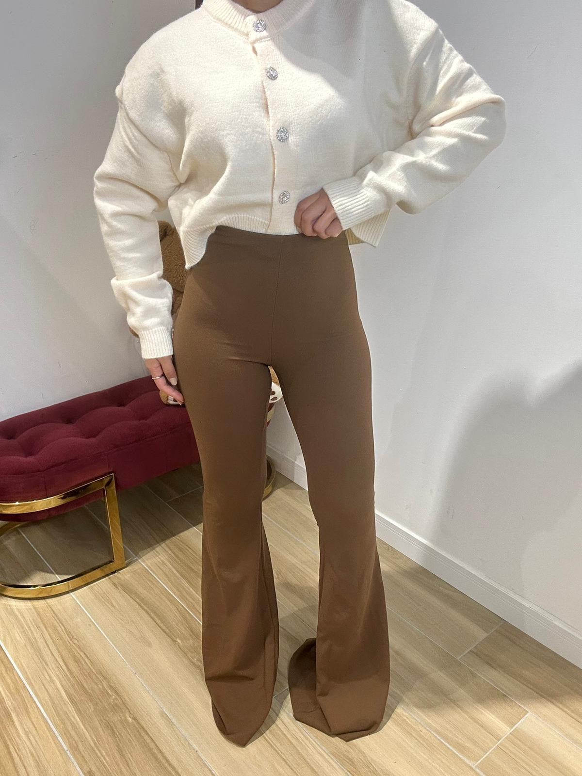 Pantalone a zampa Menny camel