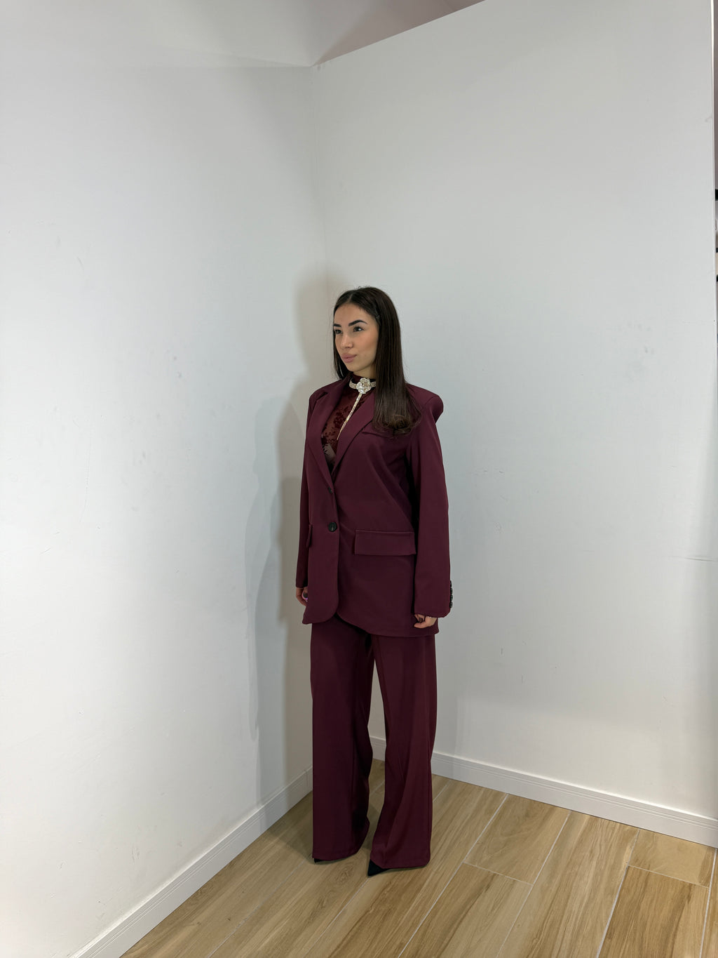 Tailleur Meredith simple bordeaux