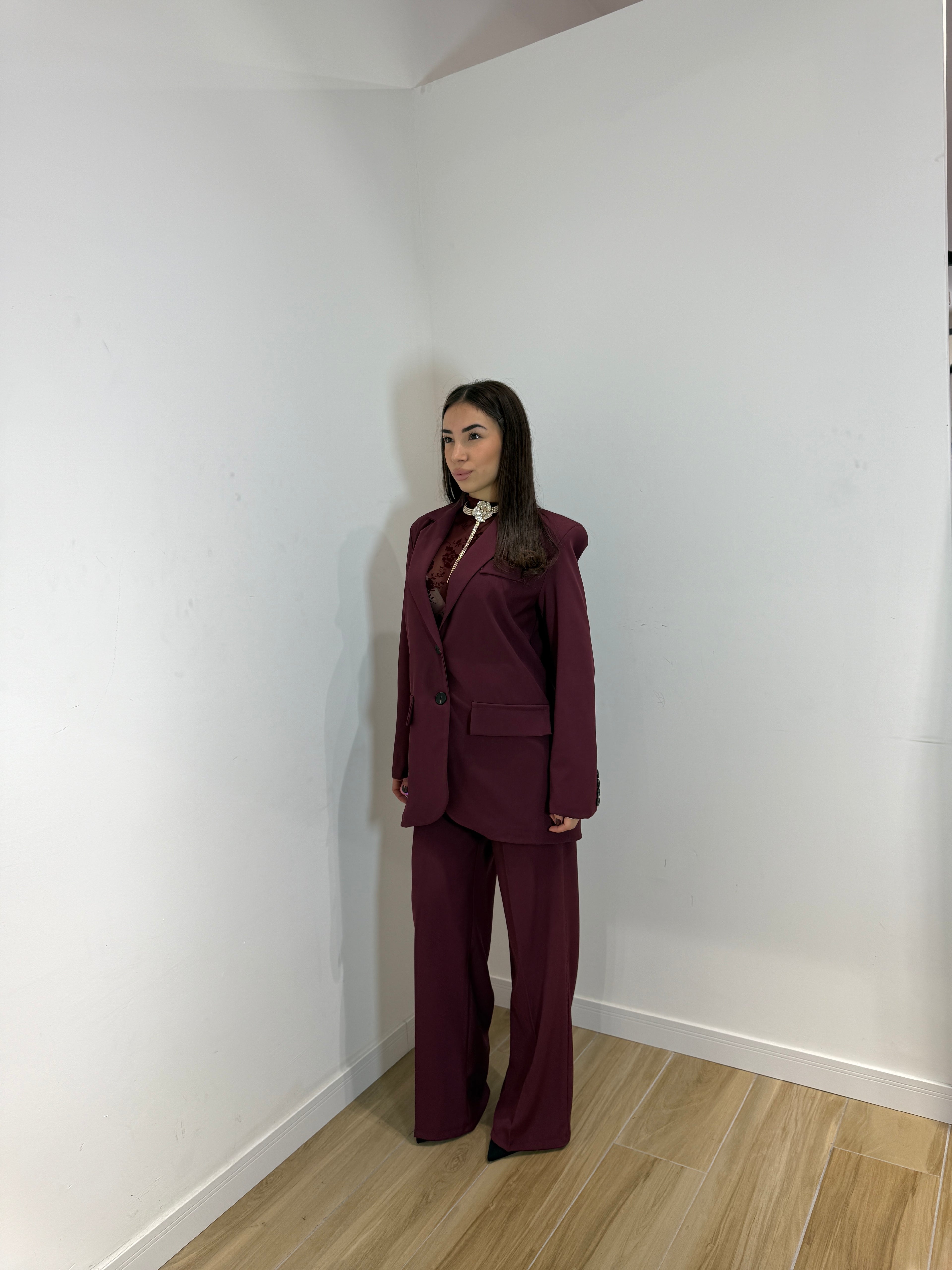 Tailleur Meredith simple bordeaux