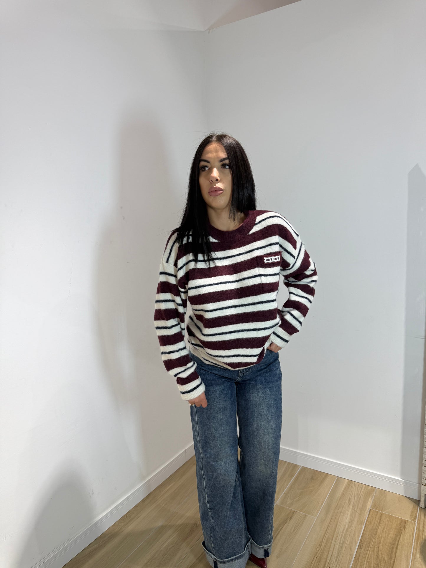 Pull love love bordeaux