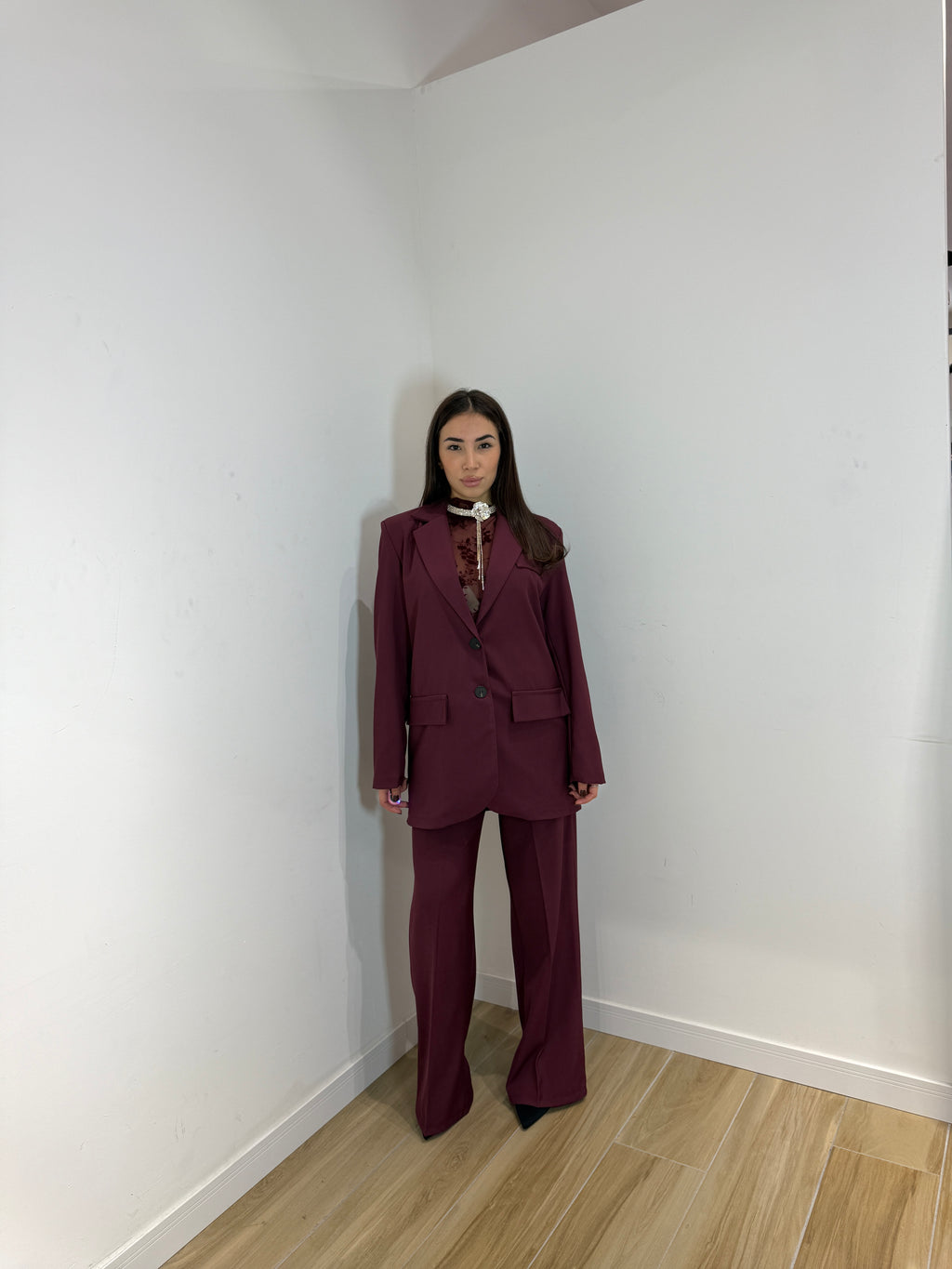 Tailleur Meredith simple bordeaux