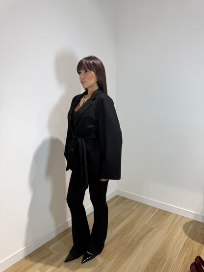 Blazer Tidy in ecocamoscio nera