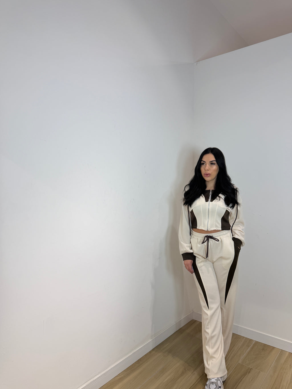 Coordset bicolore beige