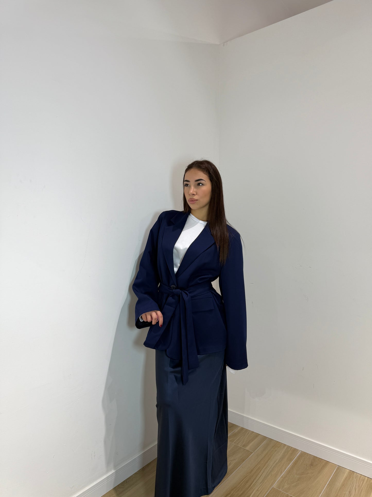 Blazer Sophie blu con cintura