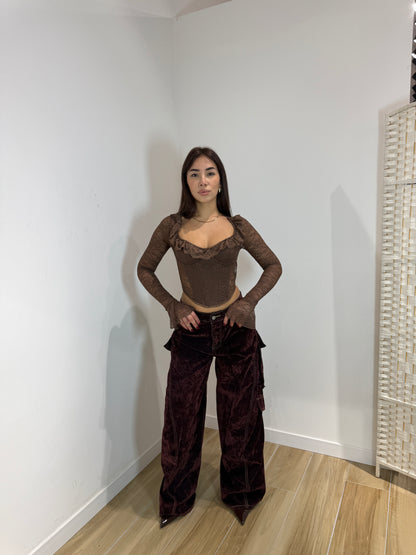 Pantalone Comelia bordeaux