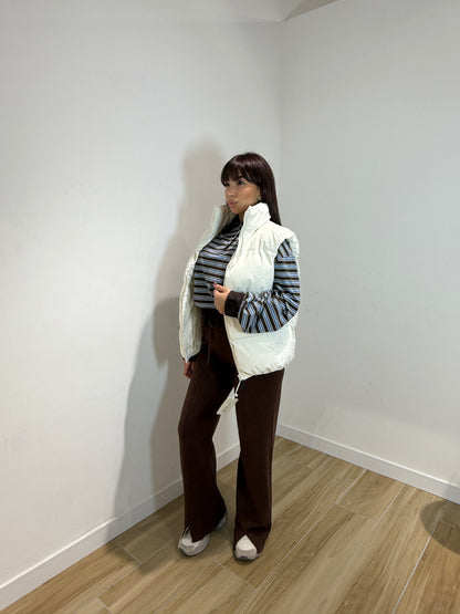 Bomber smanicato bianco