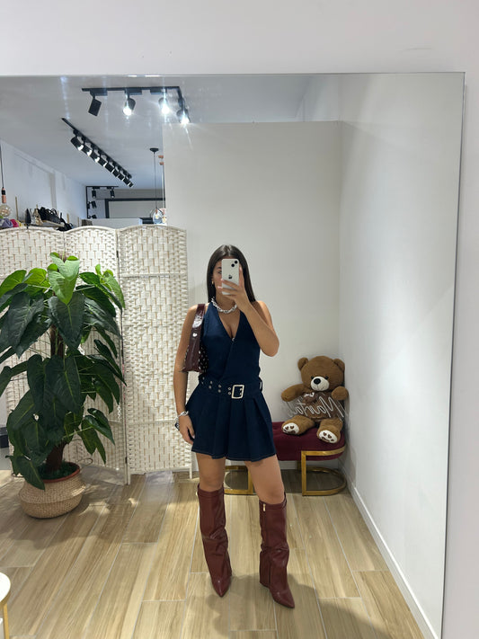 Abito corto in denim Isolde