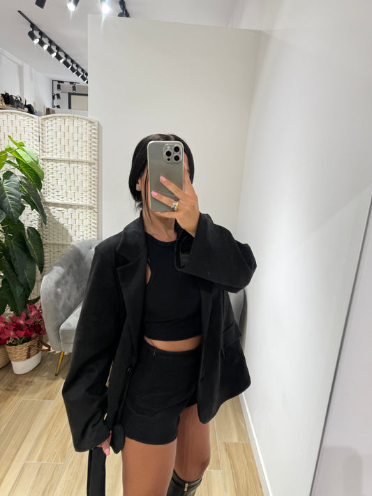 Pantaloncino ecocamoscio Didy nero