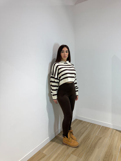 Leggins contenitivo marrone