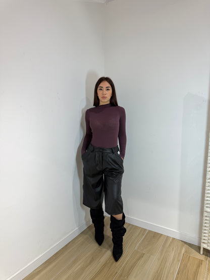 Bermuda Denny in ecopelle nero