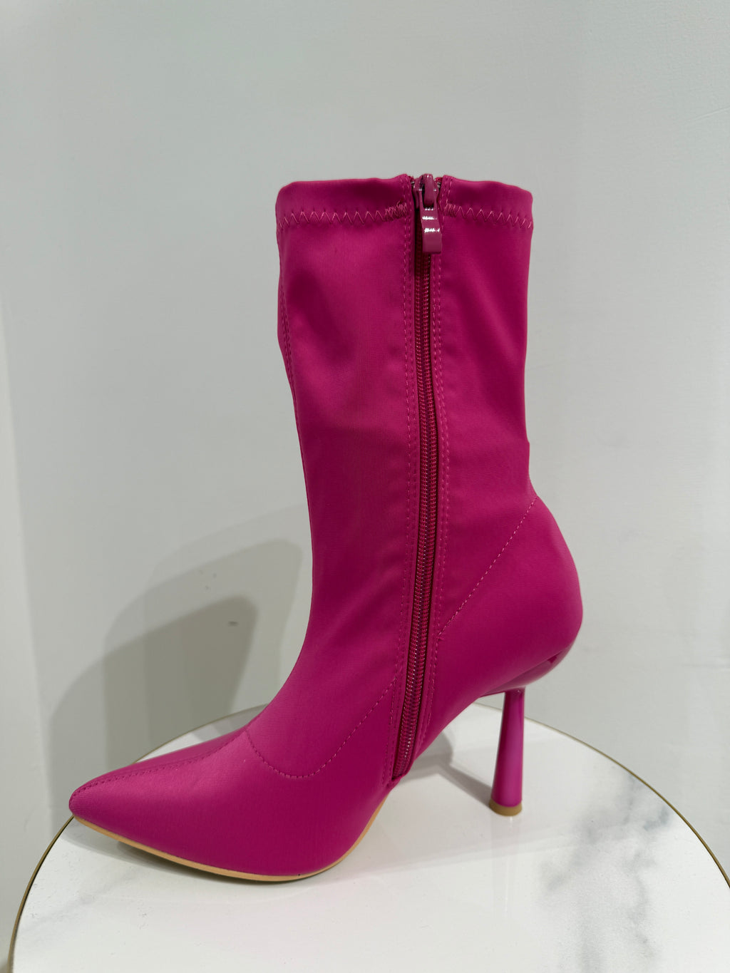 Stivaletto Clara verde e fucsia