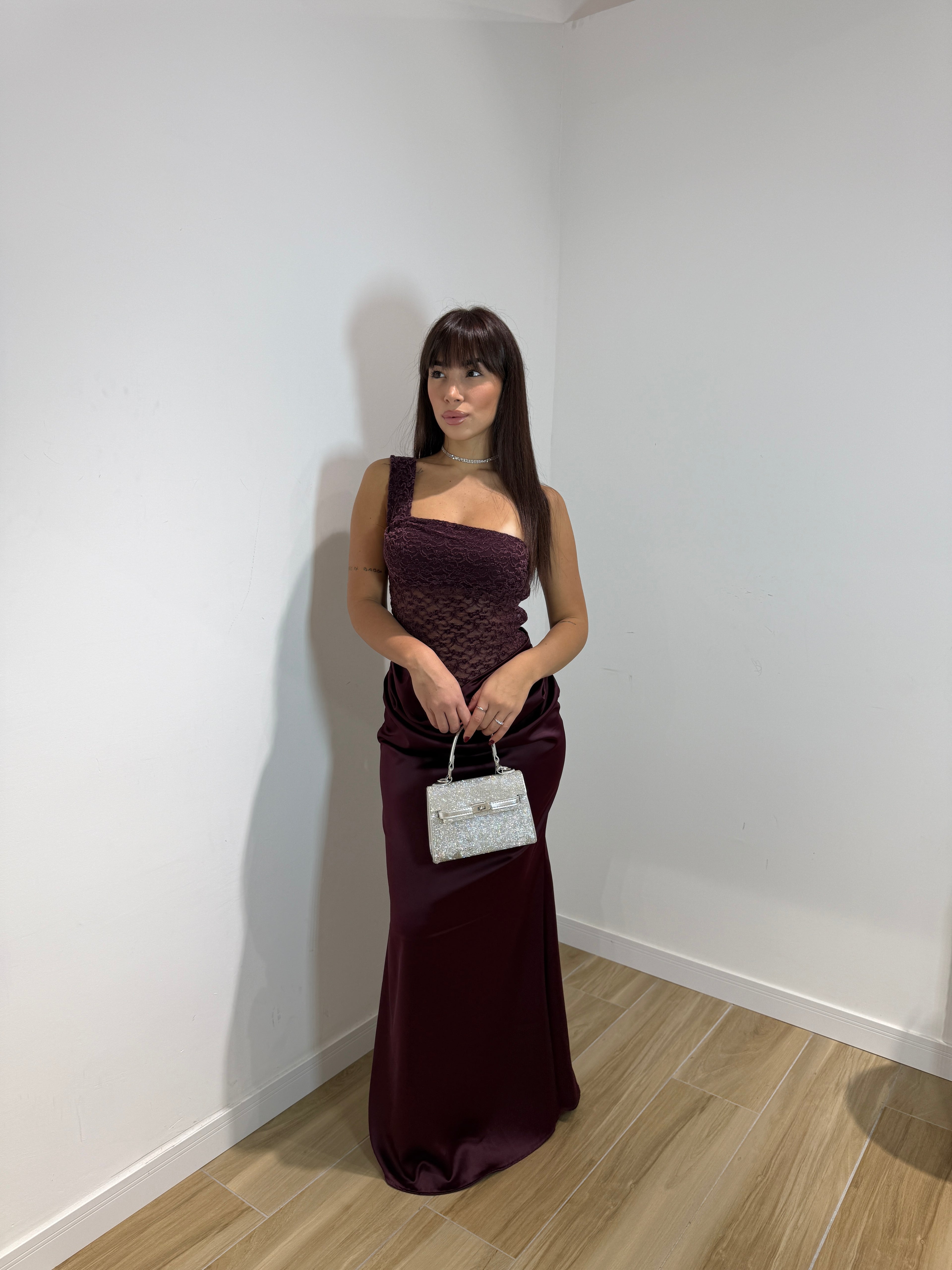 Abito lungo sanctuary bordeaux